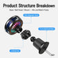 Magnetic phone cooler system with ball head, base, locking cap, and mount parts