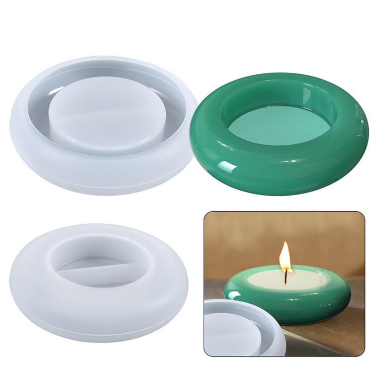 DIY Round Candle Holder Silicone Mold Resin Casting Mold For Tealight Holders, Candle Holder