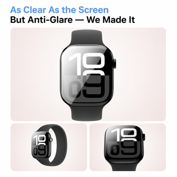 Screen Protector Anti-Glare HD Clear Protective Film, For Apple Watch Series 10 46mm, For Apple Watch Series 10 42mm, For Apple Watch Series 9/8/7 45mm, For Apple Watch Series 9/8/7 41mm, For Apple Watch SE/Series 6/5/4 44mm                            ...