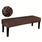 Velvet Stretch Bench Cover Elastic Rectangular Dining Bench Slipcover With Straps