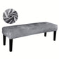 Velvet Stretch Bench Cover Elastic Rectangular Dining Bench Slipcover With Straps