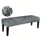 Velvet Stretch Bench Cover Elastic Rectangular Dining Bench Slipcover With Straps
