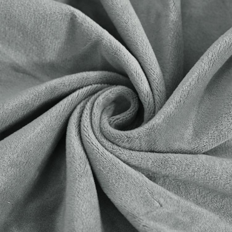 Gray velvet stretch fabric for chair seat cover, close-up texture