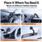 Car phone mount with ring magnetic head and long base, adjustable double-jointed arm, black