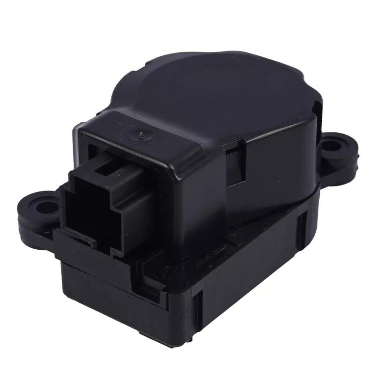 Black heater control motor actuator with electrical connector and mounting tabs