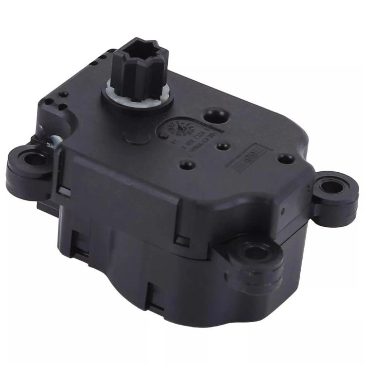 Black heater control motor actuator with top gear tab and side mounting rings