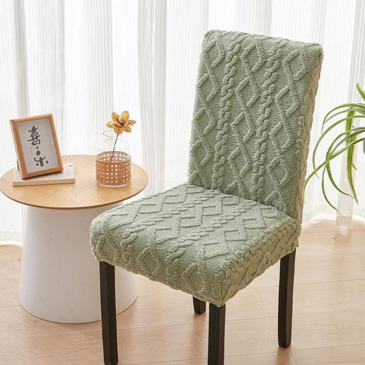 Stretch Dining Chair Covers Thick Jacquard Braided Fabric Slipcovers