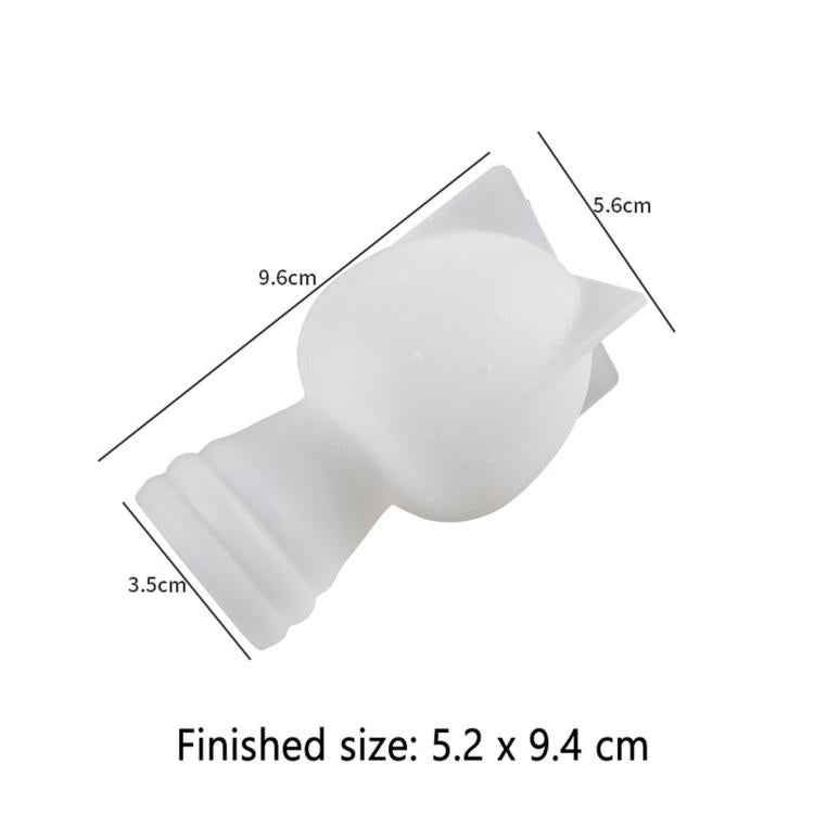 3D silicone mushroom mold, white, scalloped cap with grooved stem