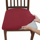 Wine red stretch dining chair seat cushion slipcover, snug fitted cover on chair seat