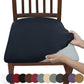 Stretch dining chair seat cover, navy blue fitted cushion with elastic edge