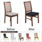 Stretch dining chair seat cover, navy blue fitted cushion for dining chair seat