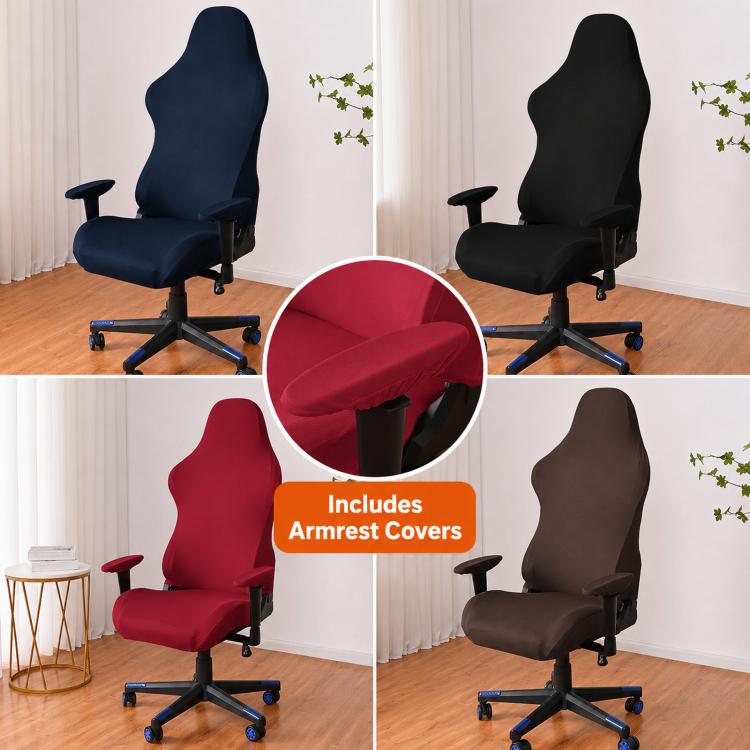Stretch Gaming Chair Cover Elastic Computer Office Desk Chair Slipcover With Armrest Covers