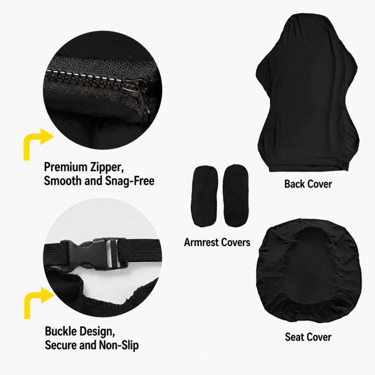 Stretch Gaming Chair Cover Elastic Computer Office Desk Chair Slipcover With Armrest Covers