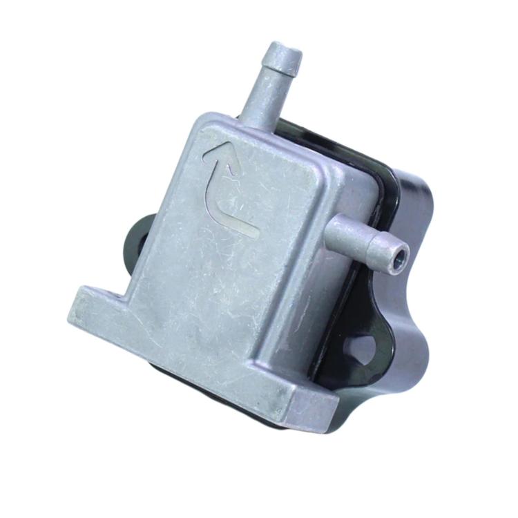 Outboard motor cover assembly with side port fittings and black gasket