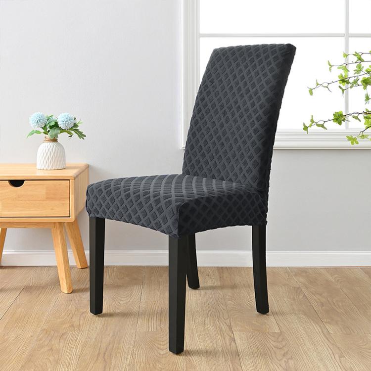 Stretch Dining Chair Cover Rhombus High Back Kitchen Chair Slipcover, M 45-60cm Height, L 60-70cm Height