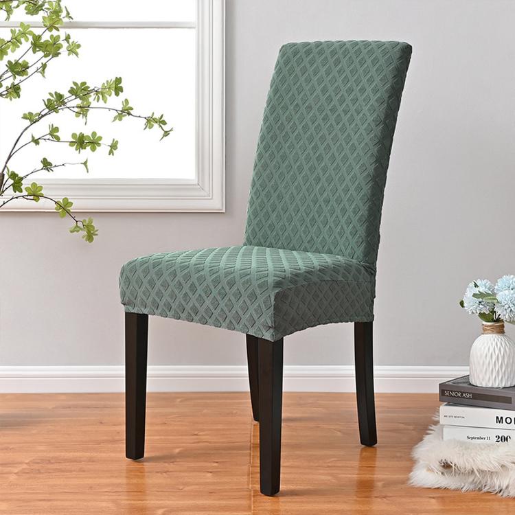 Stretch Dining Chair Cover Rhombus High Back Kitchen Chair Slipcover, M 45-60cm Height, L 60-70cm Height