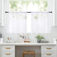 2-Piece Set Sheer Cafe Tier Curtains Rod Pocket Small Window Voile Curtains For Kitchen Bathroom, 76x60cm, 76x92cm, 132x46cm