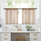 2-Piece Set Sheer Cafe Tier Curtains Rod Pocket Small Window Voile Curtains For Kitchen Bathroom, 76x60cm, 76x92cm, 132x46cm