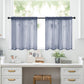 2-Piece Set Sheer Cafe Tier Curtains Rod Pocket Small Window Voile Curtains For Kitchen Bathroom, 76x60cm, 76x92cm, 132x46cm