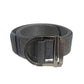 Men's nylon belt with zinc alloy D-ring buckle, dark gray strap and metal keeper