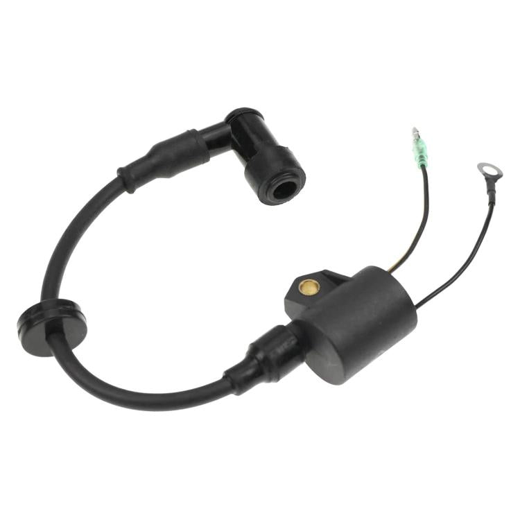 Yamaha outboard ignition coil with attached spark plug wire harness