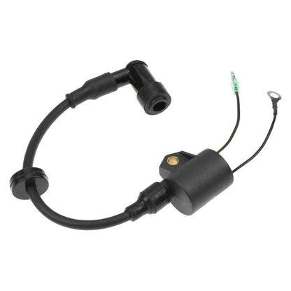 Yamaha outboard ignition coil with attached spark plug wire harness