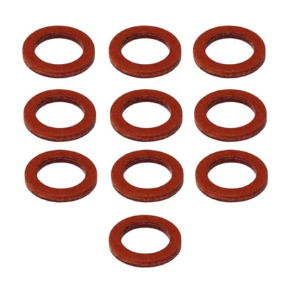 Red drain screw gasket washers with center hole, 9-pack layout