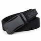 Elastic nylon work belt with automatic alloy buckle, black webbing and padded keeper tab