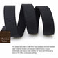 Men's elastic nylon belt strap with woven texture, black buckle end