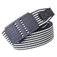 Black and white striped nylon web belt with automatic buckle