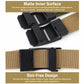 Black automatic belt buckle showing matte inner surface and strap attachment
