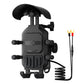 Motorcycle wireless charging phone holder, black mirror base with adjustable clamp