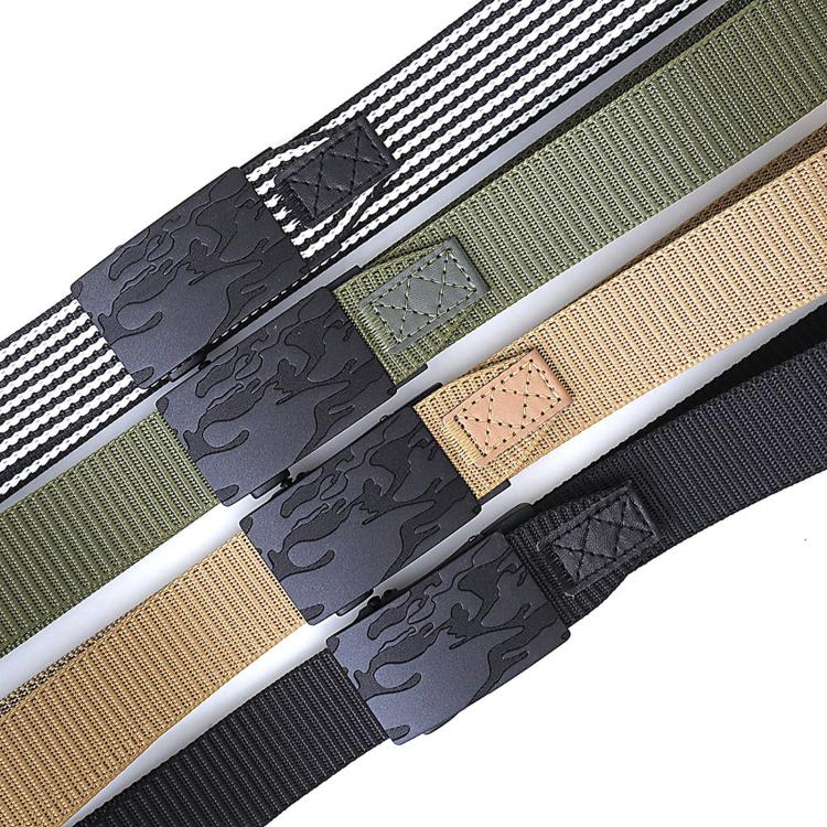 Automatic Buckle Belt Men Outdoor Nylon Belt, 105cm, 115cm, 125cm