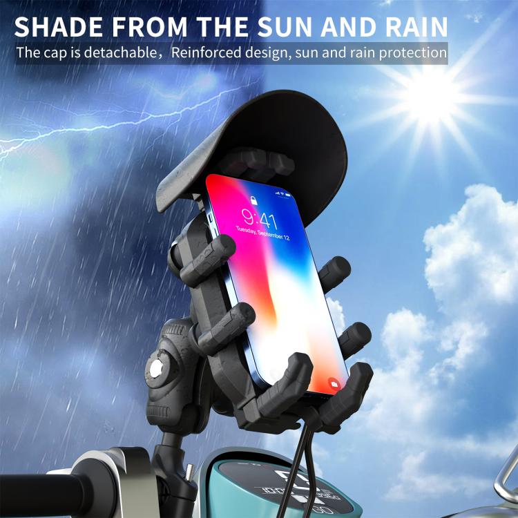 Motorcycle Shock-Absorbing Wireless Fast Charging Camera Phone Navigation Holder, Handlebar