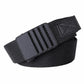 Automatic buckle nylon belt for men, black woven strap with striped buckle face