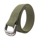 Elastic nylon web belt, army green, rectangular metal buckle