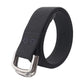 Dark gray/black woven web belt with rectangular alloy buckle