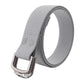 Unisex elastic nylon web belt in light gray with alloy buckle, woven webbing texture