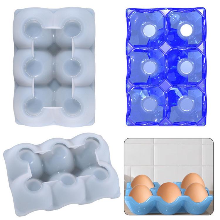 6-Cup Egg Holder Resin Mold Silicone Egg Tray Mold for Epoxy Casting