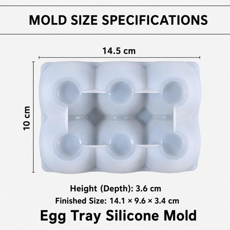 6-Cup Egg Holder Resin Mold Silicone Egg Tray Mold for Epoxy Casting