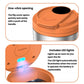 Orange metal cigarette disposal can with flip cover and built-in LED light