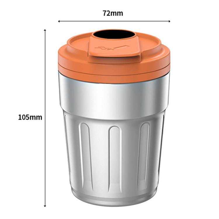 Orange and silver metal cigarette ashtray disposal can with closed lid dimensions