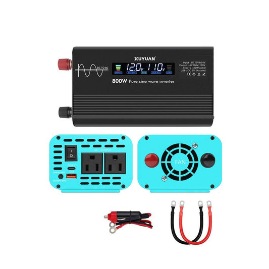 XUYUAN 12V/24V To 110V Pure Sine Wave Inverter, US Plug, 800W, 1400W, 2000W, 3000W