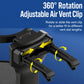 Adjustable air vent clip for car cup holder, black clamp with rotation mechanism
