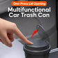 Car trash can with one-press lid, black bin with clear-lid opening mechanism