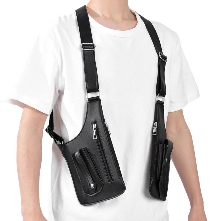 WEIXIER PU Leather Underarm Crossbody Bag Workwear Adjustable Backpack/Chest Bag