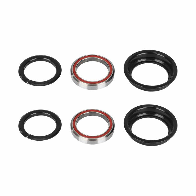 Headset steering bearing kit, six rings: black outer seals and red-edged bearings