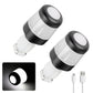 Clear-lens bike handlebar end LED light with black rubber housing and amber window