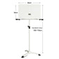 White portable folding music stand with solid rectangular board and three-leg tripod base