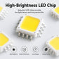 Close-up of yellow LED chip on circuit board for recessed downlight